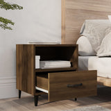 Bedside Cabinets 2 pcs Brown Oak Engineered Wood 817308