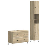 2 Piece Bathroom Cabinet Set BREDA Sonoma Oak Engineered Wood 3417560