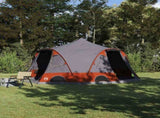 Dome Tent 4-Person with Roof Grey and Orange 505 x 450 x 248 cm 42004022