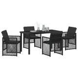 Garden Dining Set 5 pcs Black Poly Rattan 3380622