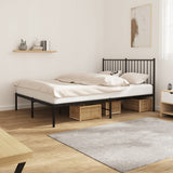 Metal Bed Frame without Mattress with Headboard Black 140x190cm 350864