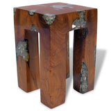 Stool Solid Teak Wood and Resin 243470