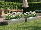 Garden Planter 2 pcs Silver 80 x 20 x 20 cm Stainless Steel 8005171