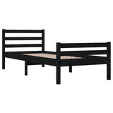 Bed Frame without Mattress Black Solid Wood 90x200 cm 814808