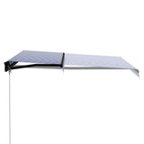 Manual Retractable Awning with LED 300x250 cm Blue and White 3055220