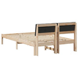 Bed frame Brown and black 120 x 190 cm Solid pine wood 878556