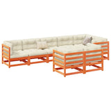 8 Piece Garden Sofa Set Wax Brown Solid Wood Pine 3299501