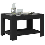 Coffee Table with LED Black 73x53x45 cm Engineered Wood 847547