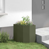 Corner Planter Olive green 45 x 45 x 50 cm Steel 883671