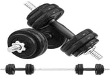 2-in-1 Adjustable Dumbbells Set, 30kg Weights Dumbbells Set with Non-Slip Grip for Strength T3398P425115