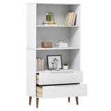 Bookcase MOLDE White 85x35x170,5 cm Solid Wood Pine 350541