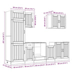 ZNTS 7 Piece Kitchen Cabinet Set Kalmar High Gloss White Engineered Wood 3314773