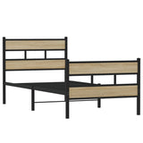 Metal Bed Frame without Mattress Sonoma Oak 100x200 cm 4017115