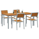 Garden Dining Set 5 pcs Grey Solid Acacia Wood 3284425