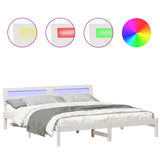 Bed Frame with Headboard White 180 x 200 cm Solid Pine Wood 872768