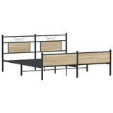 Metal Bed Frame without Mattress Sonoma Oak 160x200 cm 3325124