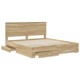 Bed Frame with Drawer Sonoma Oak 180 x 200 cm Engineered Wood 3409617