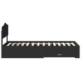 Bed Frame with Headboard Black 70 x 190 cm Engineered Wood 3413257