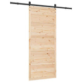 Sliding Door Brown 80 x 208 cm Solid Pine Wood 3381168