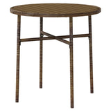 Garden Dining Set Brown PE Rattan, Powder-Coated Steel Medium 3098027