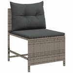 Garden Sofa Set 6 pcs Grey and dark grey Poly Rattan 4104702
