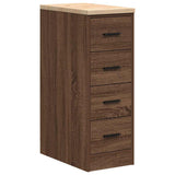 Garage Storage Cabinet Brown Oak 30x51x85 cm Solid Wood Pine 860586