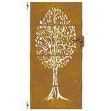 Garden Gate 85x175 cm Corten Steel Tree Design 153212