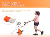 2-in-1 Folding Exercise Bike with 8-Level Magnetic Resistance, Arm Resistance Band, Pulse Sensor, T3398P349155