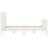 Bed Frame without Mattress White Small Double Solid Wood Pine 3192072