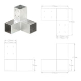 Post Connectors 4 pcs Y Shape Galvanised Metal 71x71 mm 145458