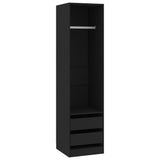 Wardrobe with Drawers Black 50x50x200 cm Engineered Wood 800613