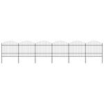 ZNTS Garden Fence with Spear Top Steel x10.2 m Black 277744