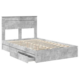 Storage Bed Concrete Grey 135 x 190 cm Engineered Wood 3409920