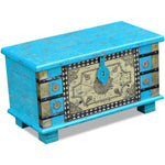 ZNTS Storage Chest Blue Mango Wood 80x40x45 cm 243332