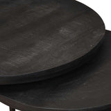 Nesting Coffee Tables 3 pcs Black Solid Mango Wood and Steel 4104634