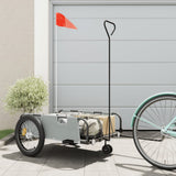 Bike Trailer Grey and Black Oxford Fabric and Iron 94196
