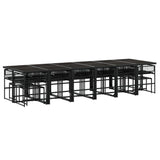 17 Piece Garden Dining Set Black Poly Rattan 3295047