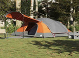 Family Tent Tunnel 8-Person Grey and Orange Waterproof 4009551