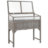 ZNTS Raised Bed with Greenhouse 110x54x120 cm Solid Fir Wood 316472