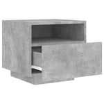 ZNTS Bedside Cabinet with LED Lights Concrete Grey 40x39x37 cm 836804