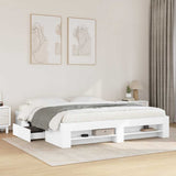 Bed Frame without Mattress White 200x200 cm Engineered Wood 3295443