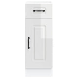 Kitchen Base Cabinet Kalmar High Gloss White Engineered Wood 853459