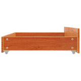 Bed Drawers 4 pcs Wax Brown Solid Wood Pine 847166