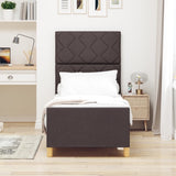 ZNTS Bed Frame Dark Brown 80x200 cm Fabric 3344763