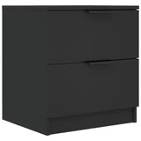 ZNTS Bedside Cabinets 2 pcs Black Engineered Wood 811217