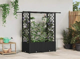 Raised Bed with Trellis and Roof Black 124.5 x 40 x 138 cm PP 42032542