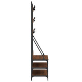 Clothes Rack with Shoe Storage Brown Oak 100x40x184 cm 837861