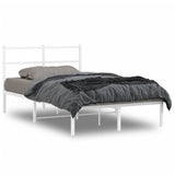 Metal Bed Frame without Mattress with Headboard White 120x200cm 355412