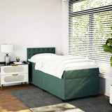 Box Spring Bed with Mattress Dark Green 100x200 cm Velvet 3286249