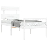 Senior Bed without Mattress White 90x200 cm Solid Wood 3195337
